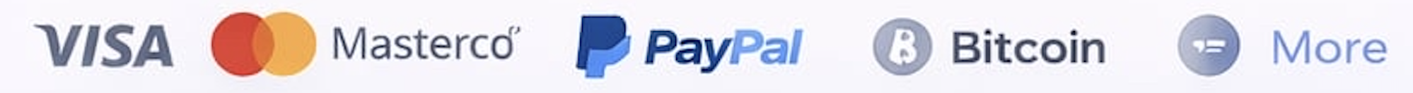 Visa, Mastercard, PayPal, Bitcoin and more